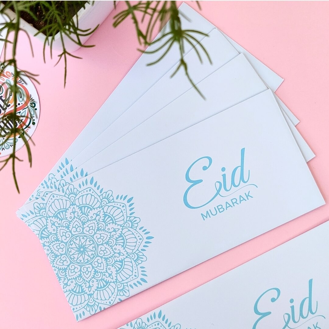 Sky Blue Eid Envelopes