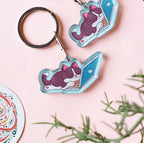 Sleeping cat on laptop Acrylic Keychain