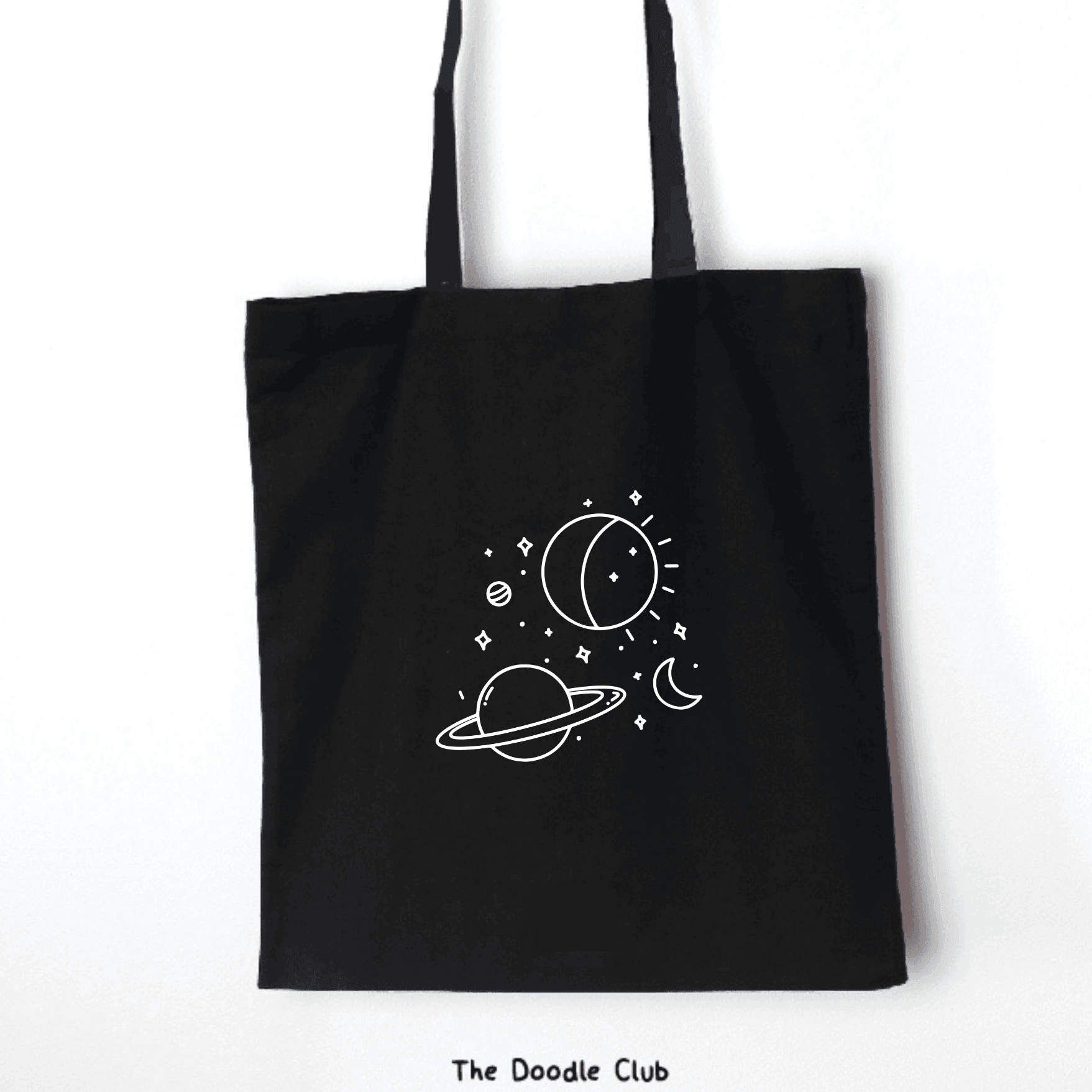 Space Minimalistic Black Totebag
