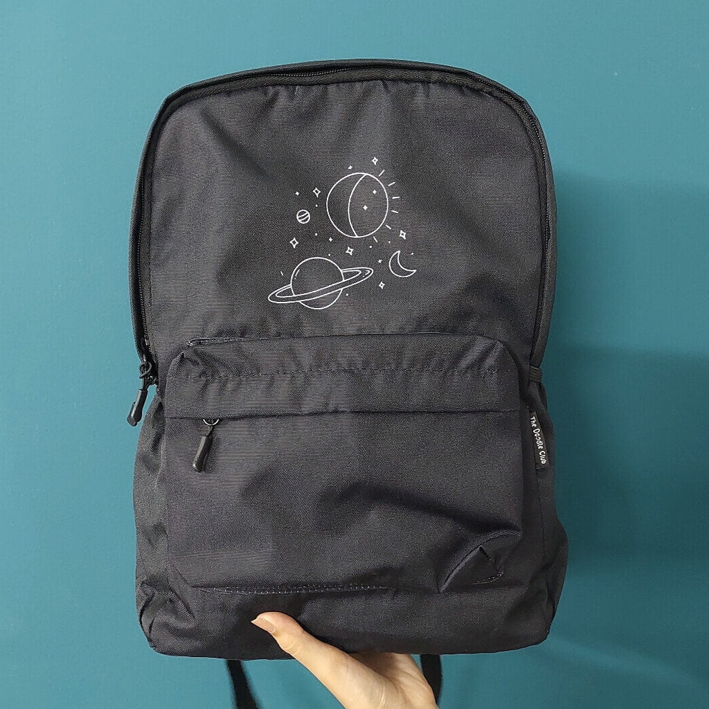 Black Space Doodle Backpack
