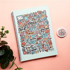Student Life Doodle A4 Spiral Notebook