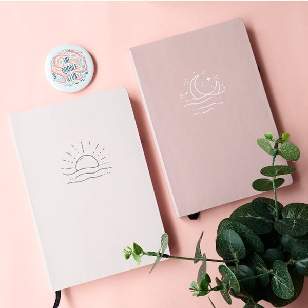 Set of 2 Cream Sun and Sand Moon Journal Bundle