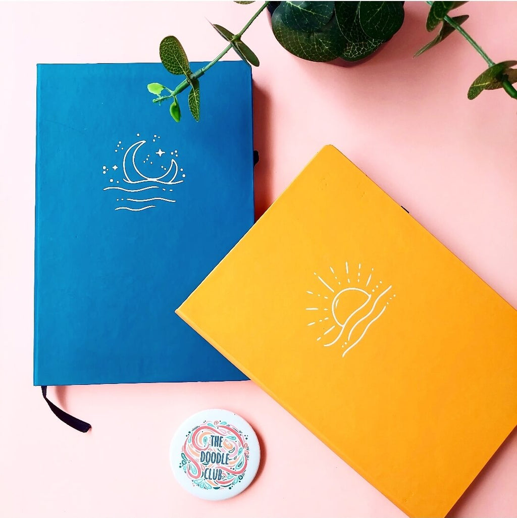 Blue Moon or Yellow Sun Minimalistic Journals