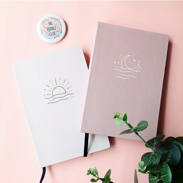 Boho Sun and Moon Minimalistic Journals