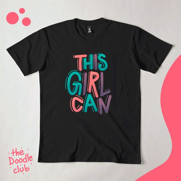 This Girl Can Tshirt Black (Pre-paid)