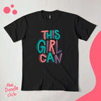 This Girl Can Tshirt Black (Pre-paid)