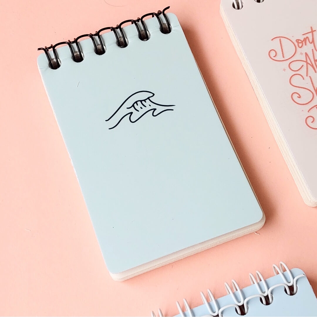 Waves Light Blue Mini Notepad