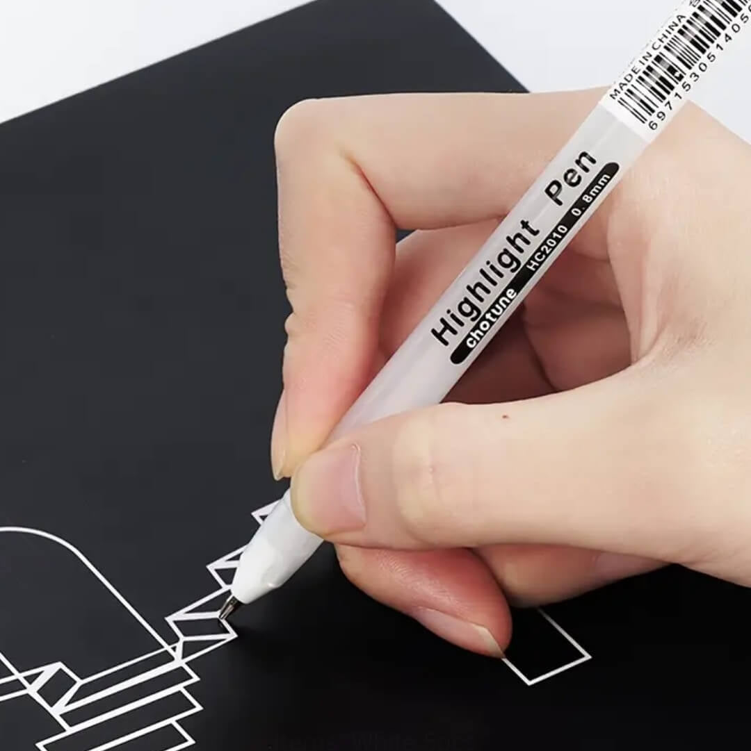 White Ink - Gel pens (For Black Pages)