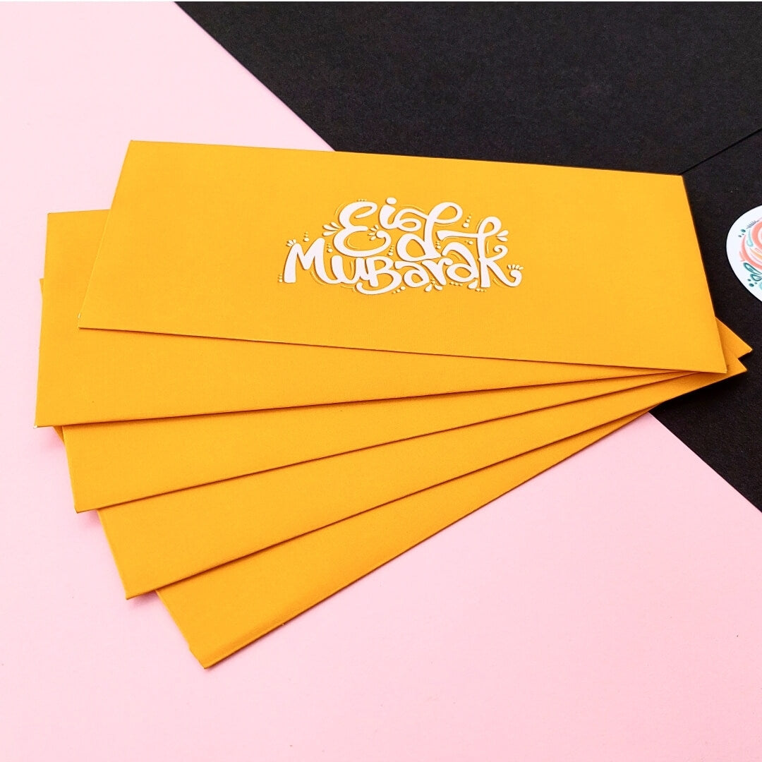 Yellow Cream Eid Mubarak Envelopes
