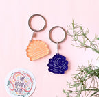 Set of 2 Yellow Sun and Blue Moon Ocean Acrylic Keychain