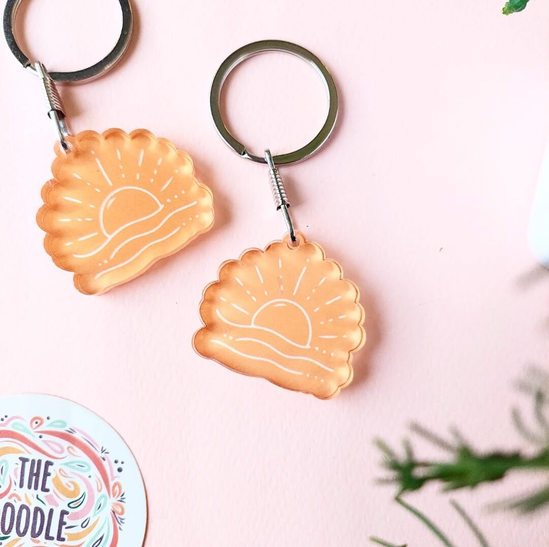 Yellow Sun Ocean Acrylic Keychain